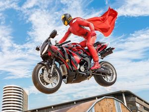 Hra Real Motorcycle: Superhero Tricks 3D