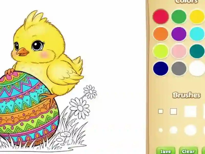 Hra Kniha zbarvení pro děti: Velikonoce