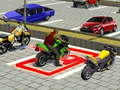 Hra Hra na parkování motocyklu ve městě superhrdinů 3D