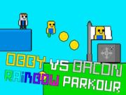 Hra Obby vs Bacon duhový parkour