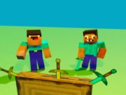 Hra Nub proti profesionálům. Házení nožů Minecraft