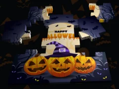 Hra 3D Halloweenské puzzle Hra 3D Halloweenské puzzle