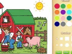 Hra Kniha zbarvení pro děti: Farma