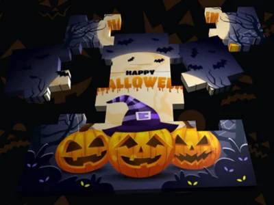 Hra 3D Halloweenské puzzle