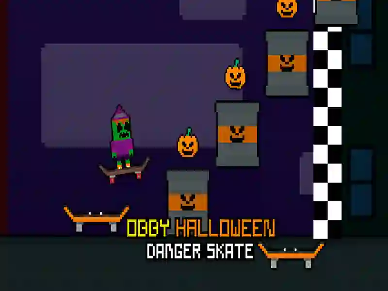 Hra Obbi Halloween: nebezpečná brusle