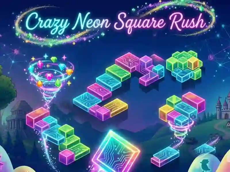 Hra Crazy Neon Square Raid