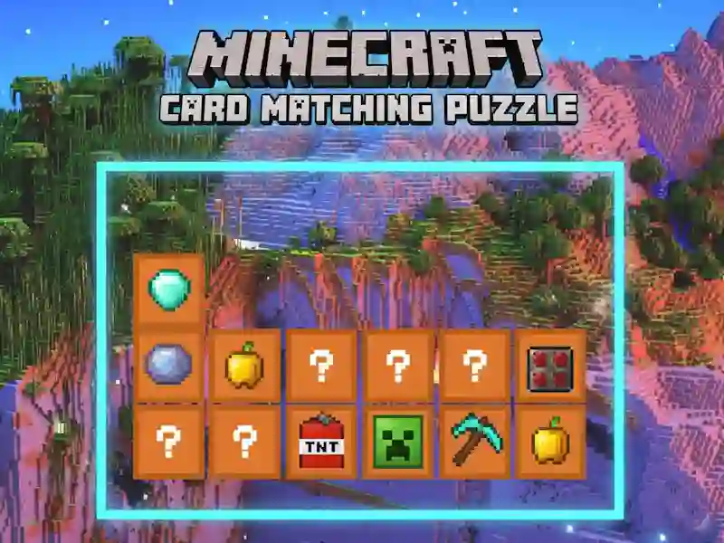 Hra Minecraft karty odpovídající puzzle