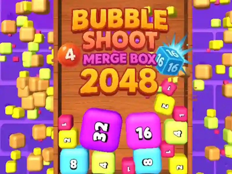 Hra Bubble střelce postava krabic 2048