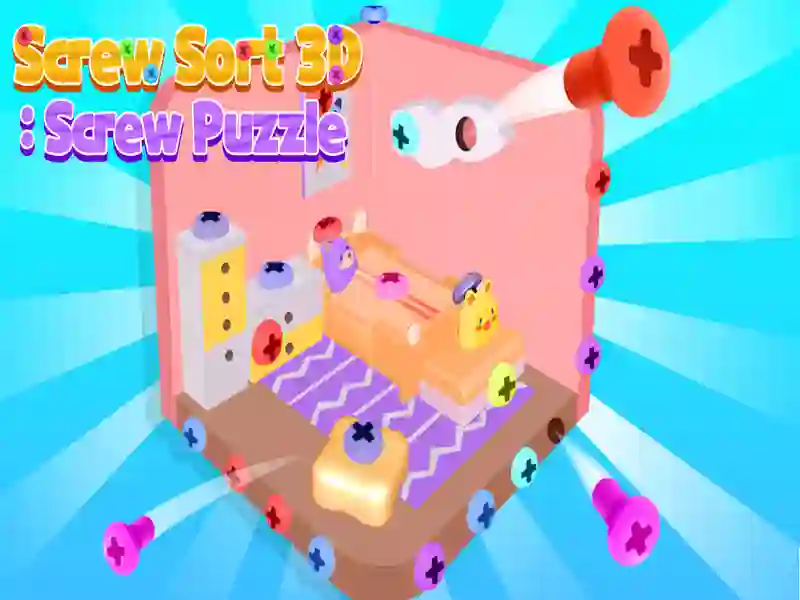 Hra Třídění šroubů 3D: skládačka se šrouby