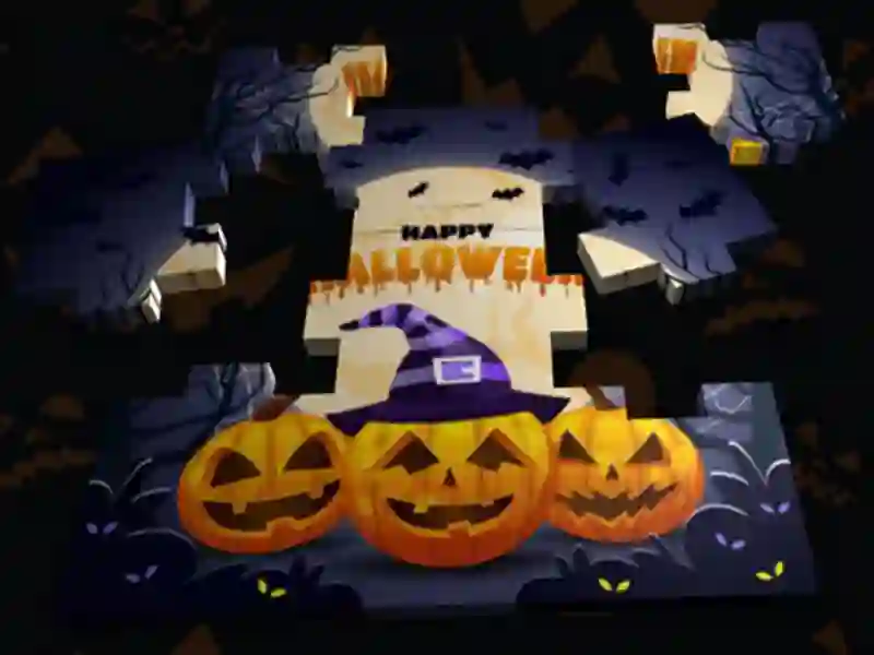 Hra 3D Halloweenské puzzle
