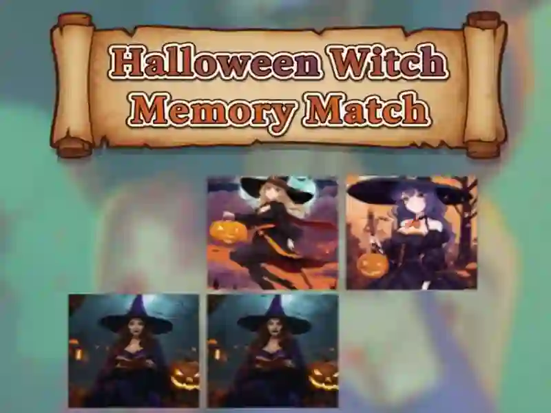 Hra Halloween čarodějnice: paměťová shoda