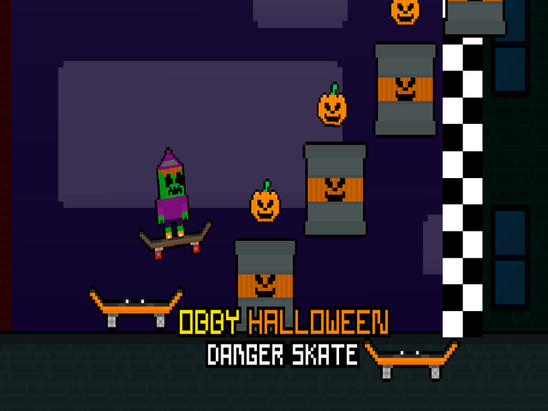Hra Obbi Halloween: nebezpečná brusle