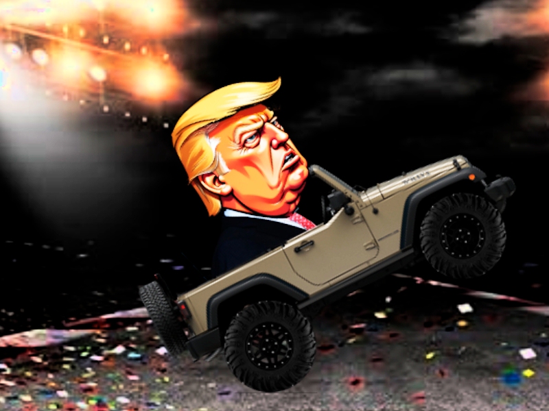 Hra Trump volání na volantu