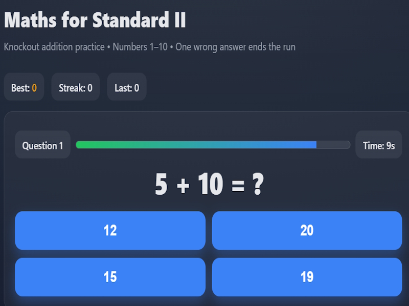 Hra Matematika pro standard II